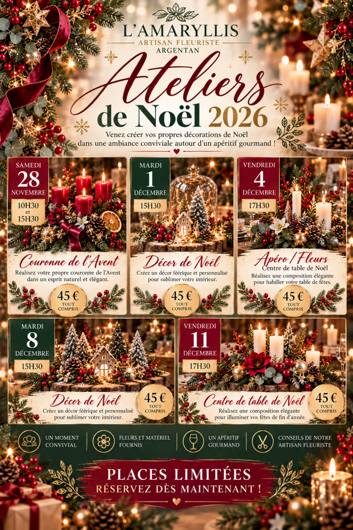 Ateliers floraux de Noël 2026